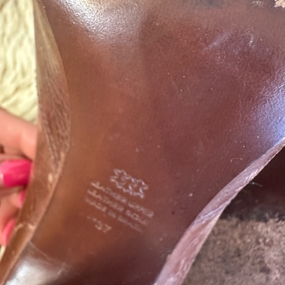 Vintage Aldo Leather Heels with Yellow Cross Straps - Picture 6 of 6